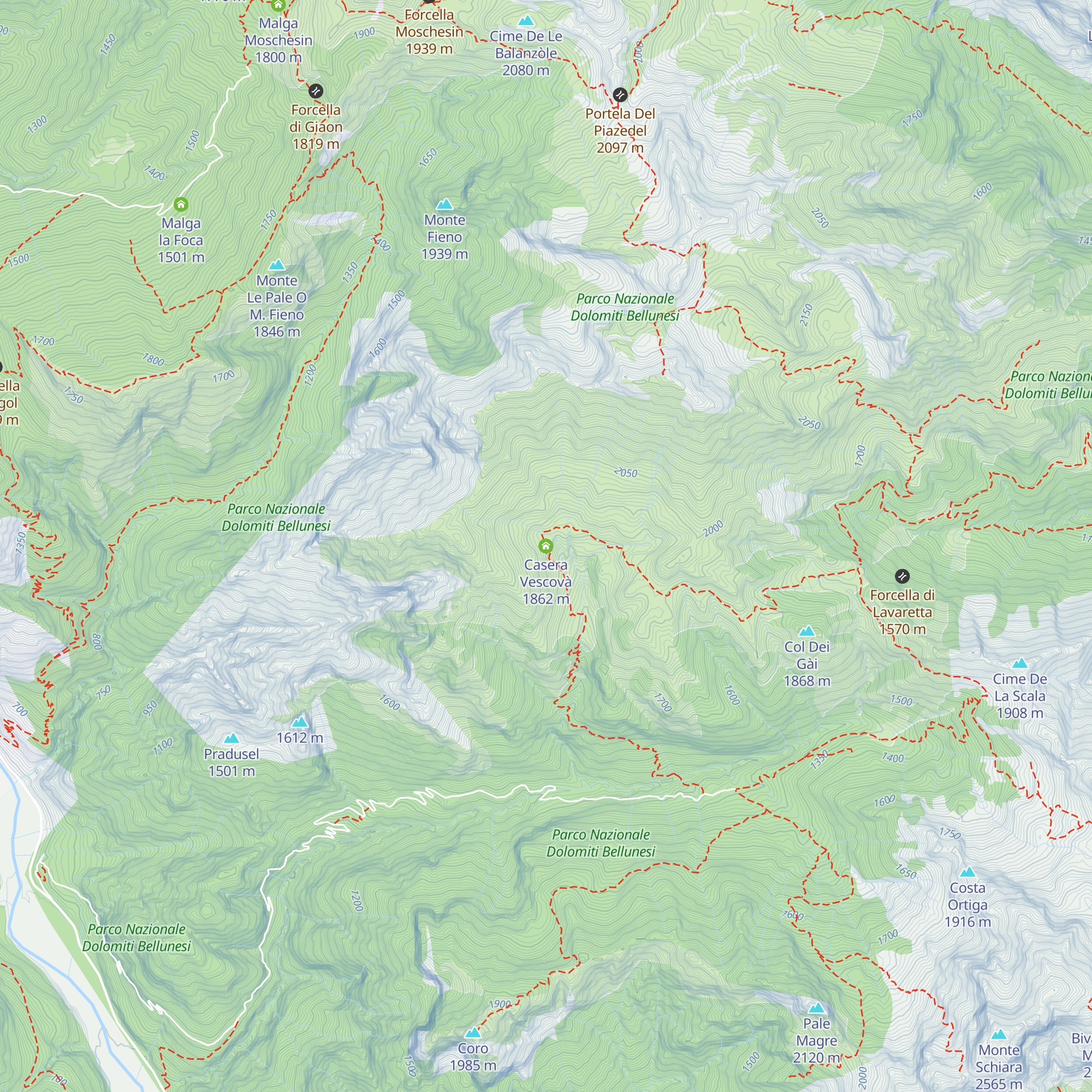 Casera Vescovà map