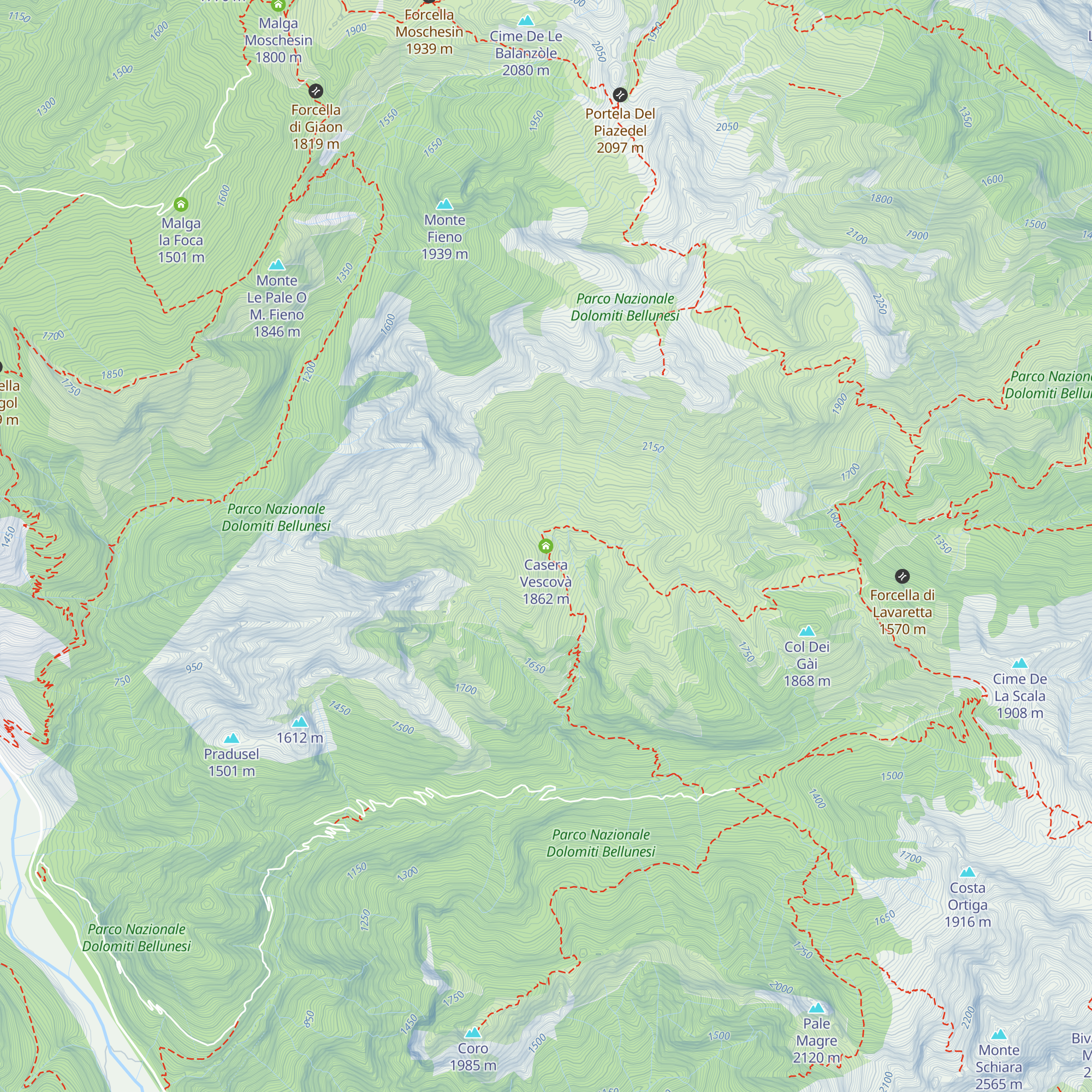 Casera Vescovà map