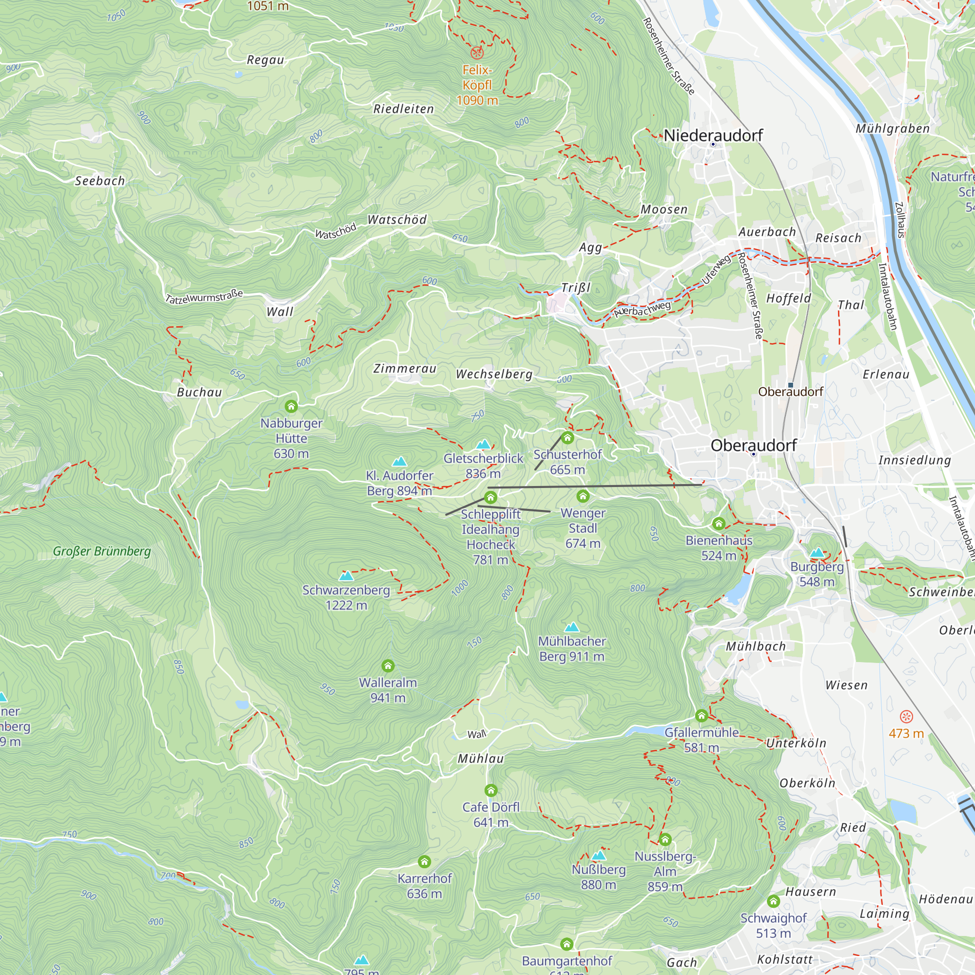 Bergbahn Hocheck map