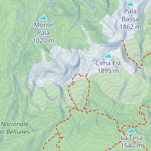 Map of Antecima Pala Alta