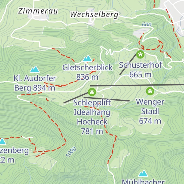 Map of Schlepplift Idealhang Hocheck