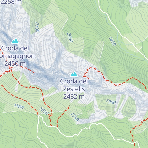 Map of Croda dei Zestelis