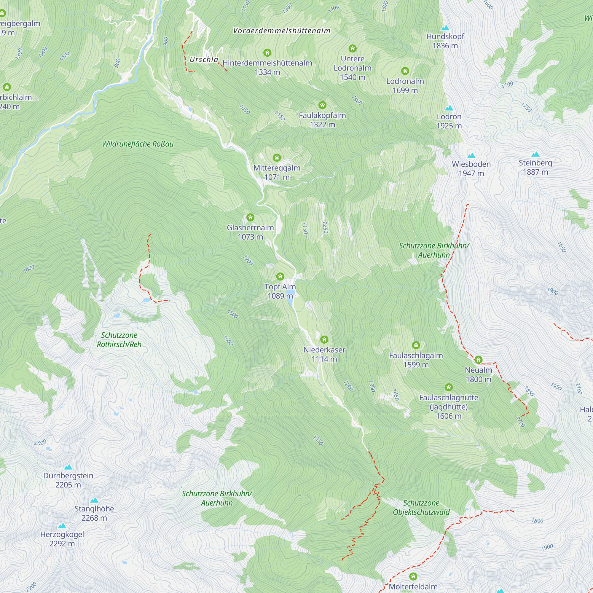 Topfaste Alm map