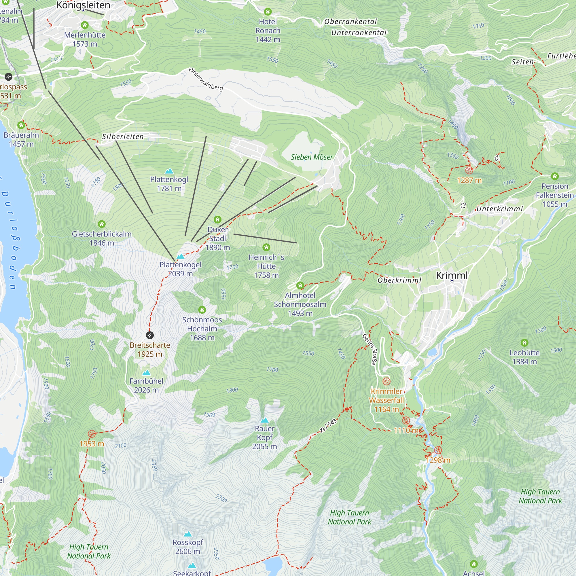 Kehre 8 / Schönmoosalm map