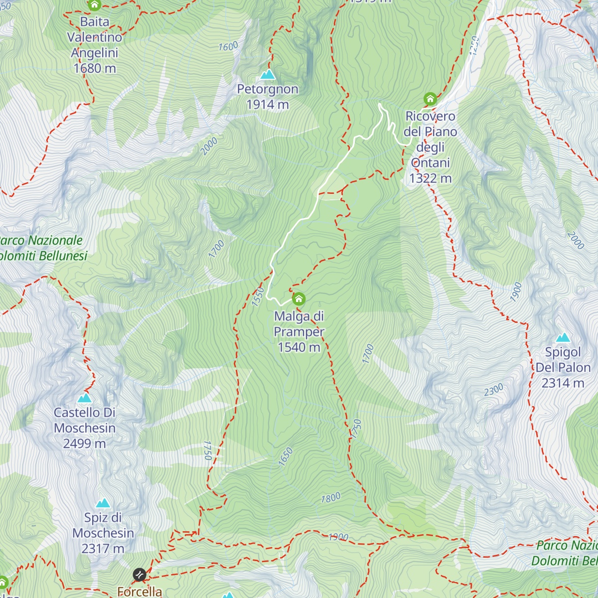 Malga di Pramper map