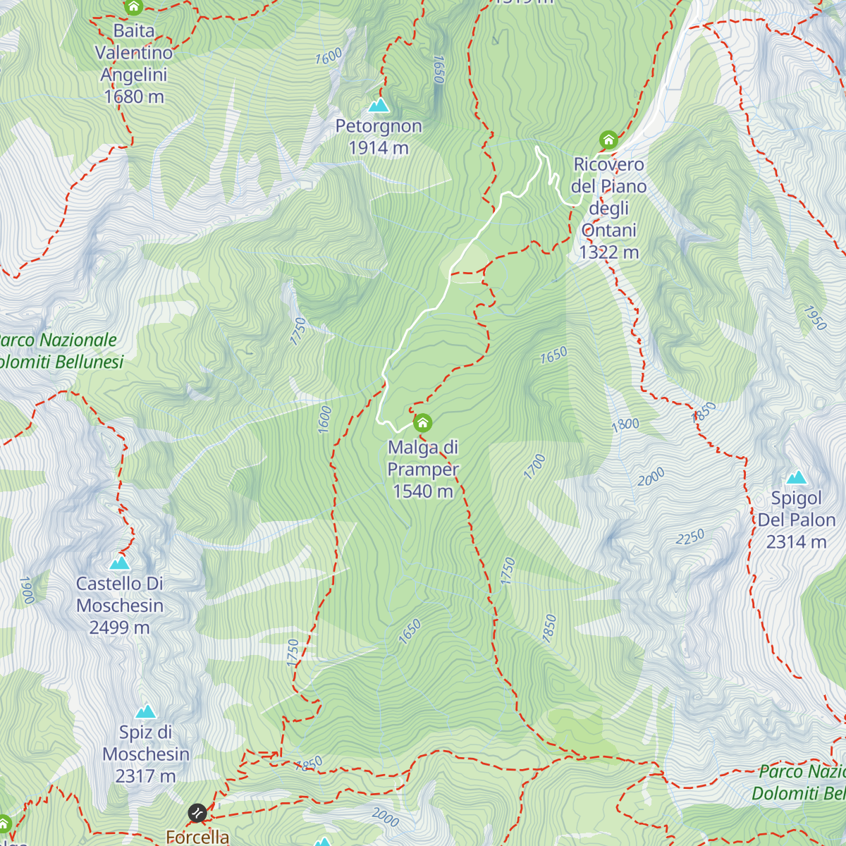 Malga di Pramper map
