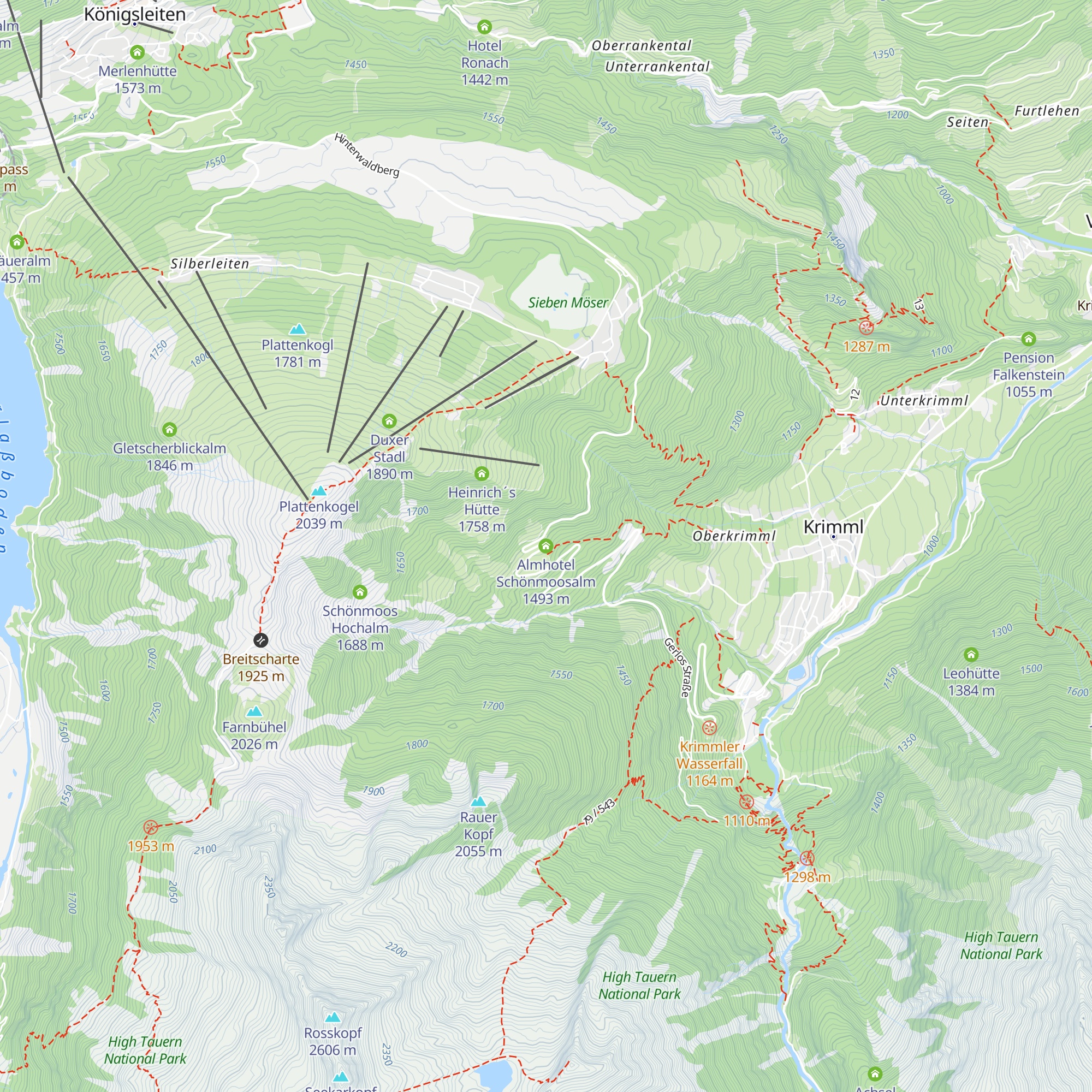 Almhotel Schönmoosalm map