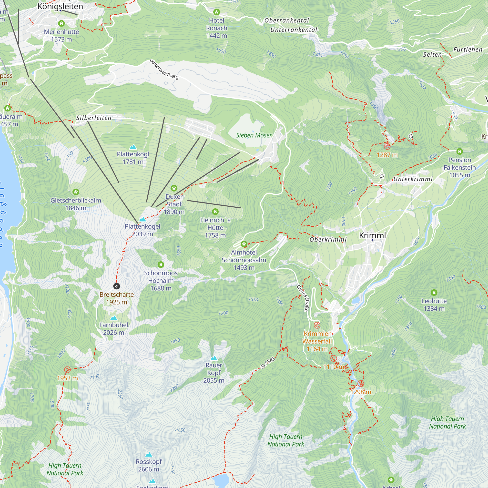 Almhotel Schönmoosalm map