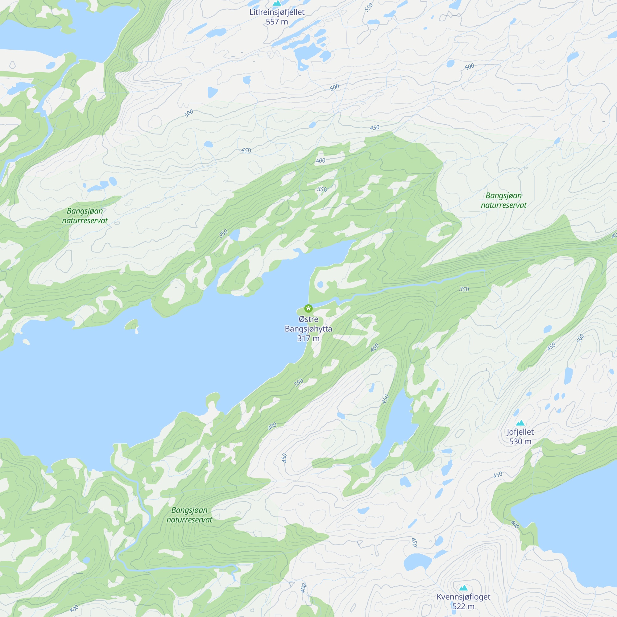 Østre Bangsjøhytta map