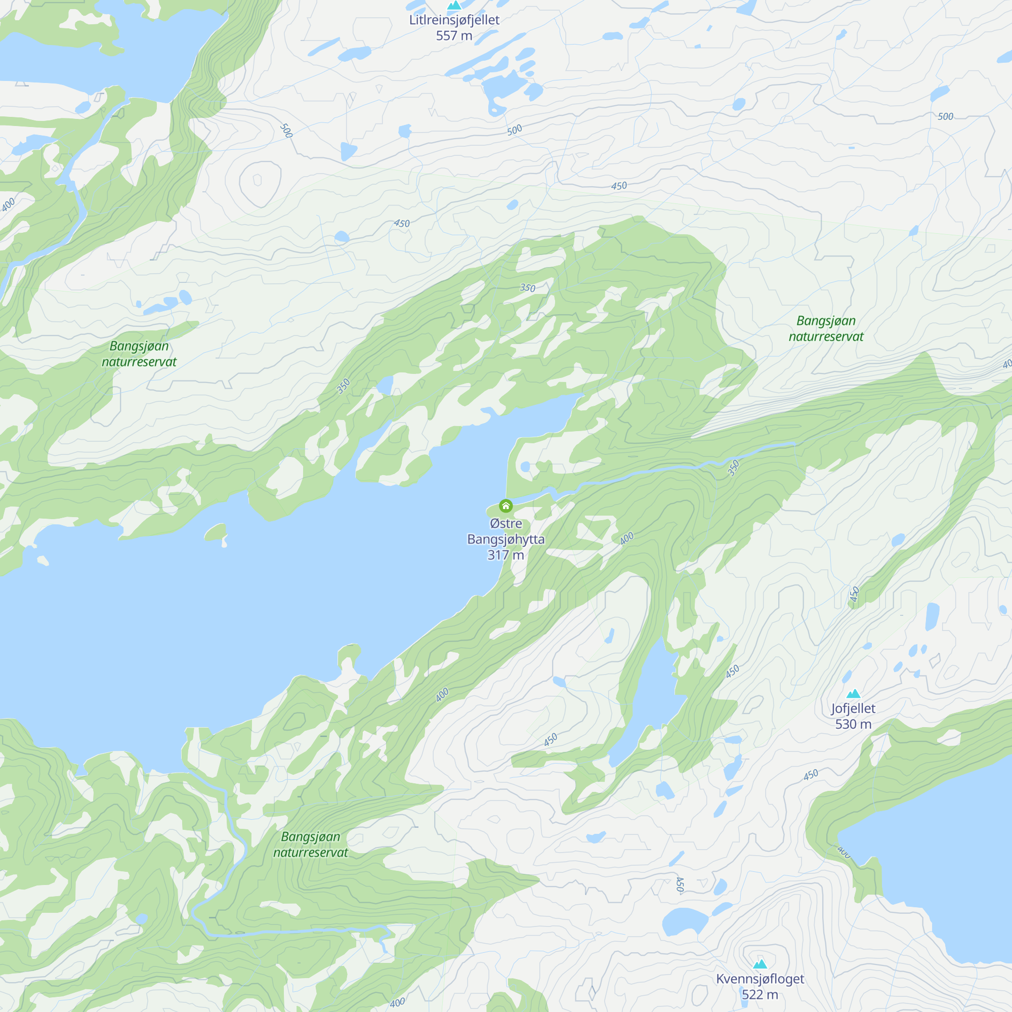 Østre Bangsjøhytta map