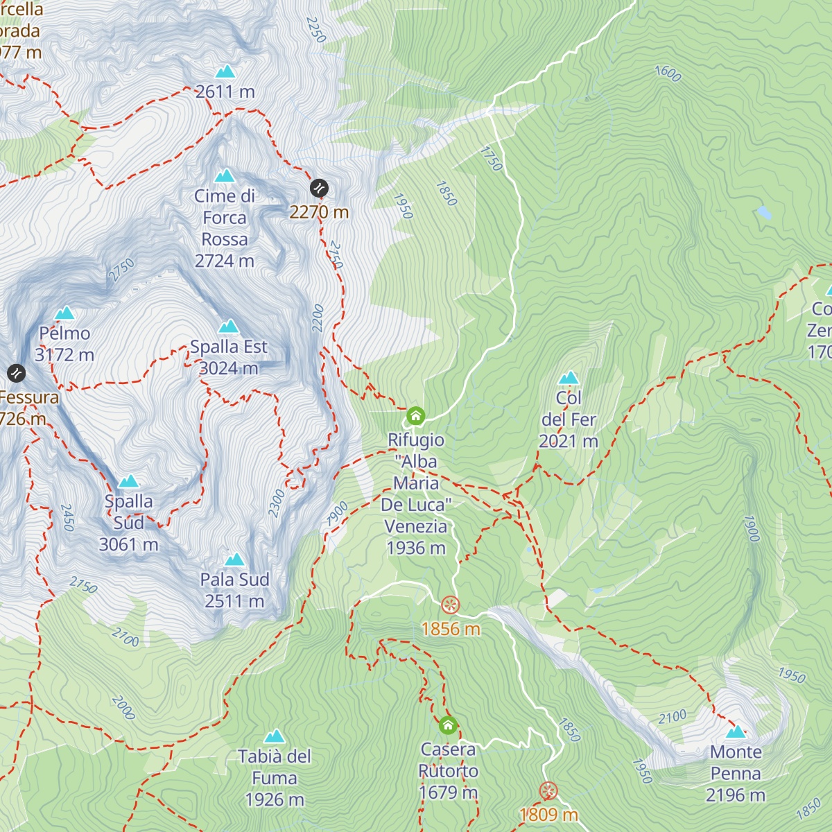 Rifugio "Alba Maria De Luca" Venezia map
