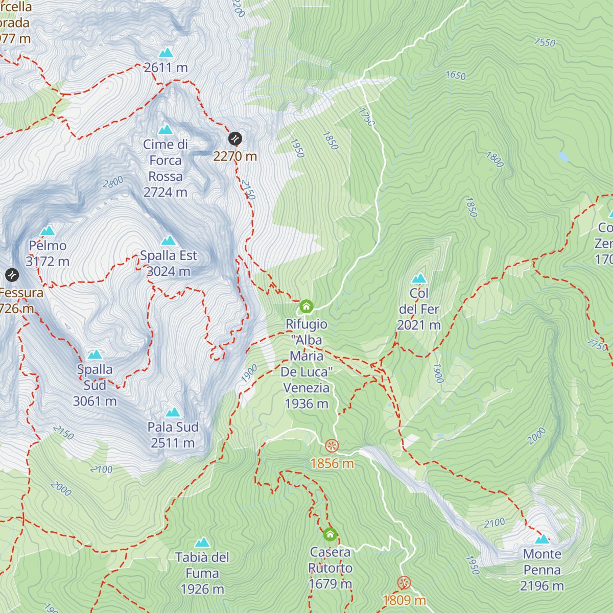 Rifugio "Alba Maria De Luca" Venezia map