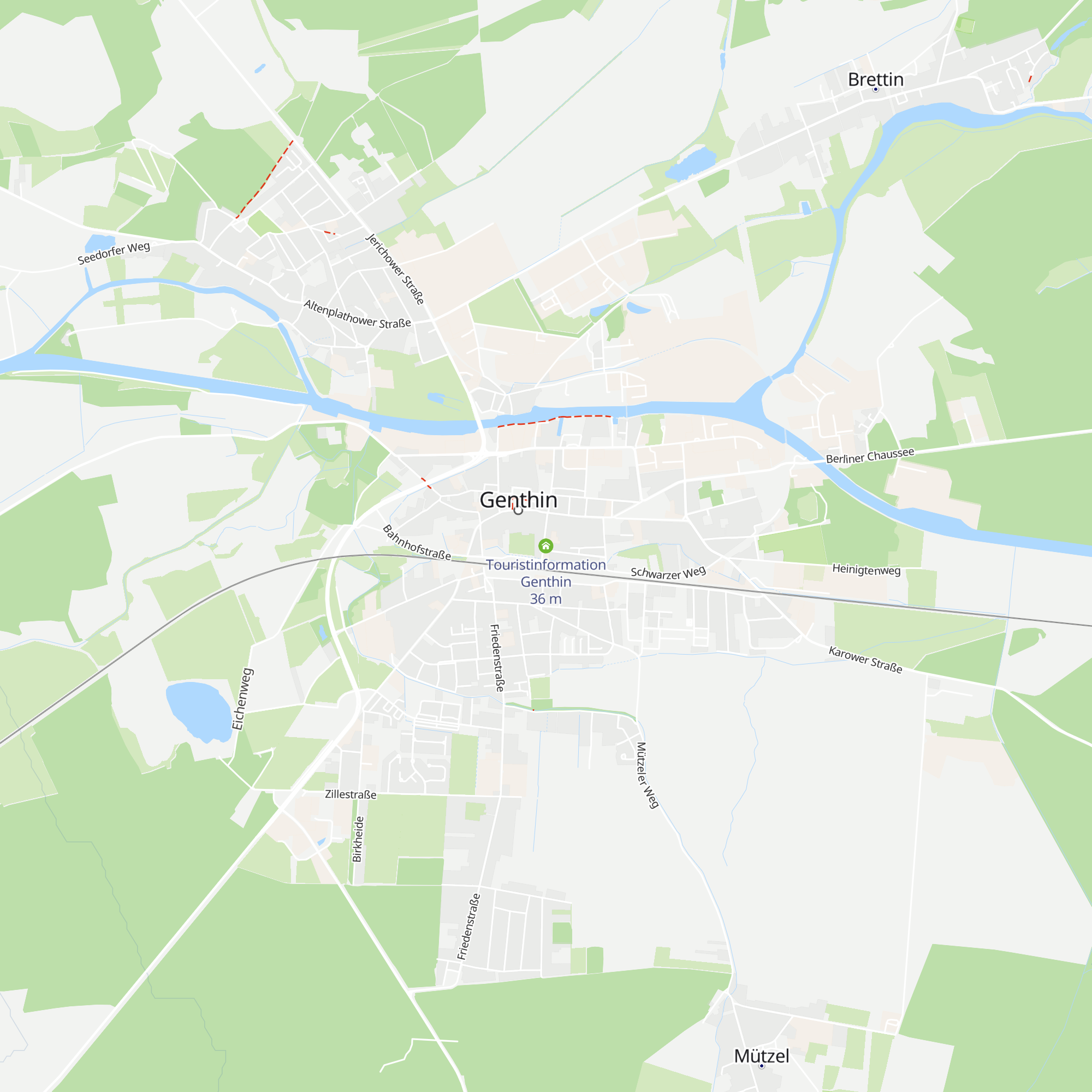 Touristinformation Genthin map