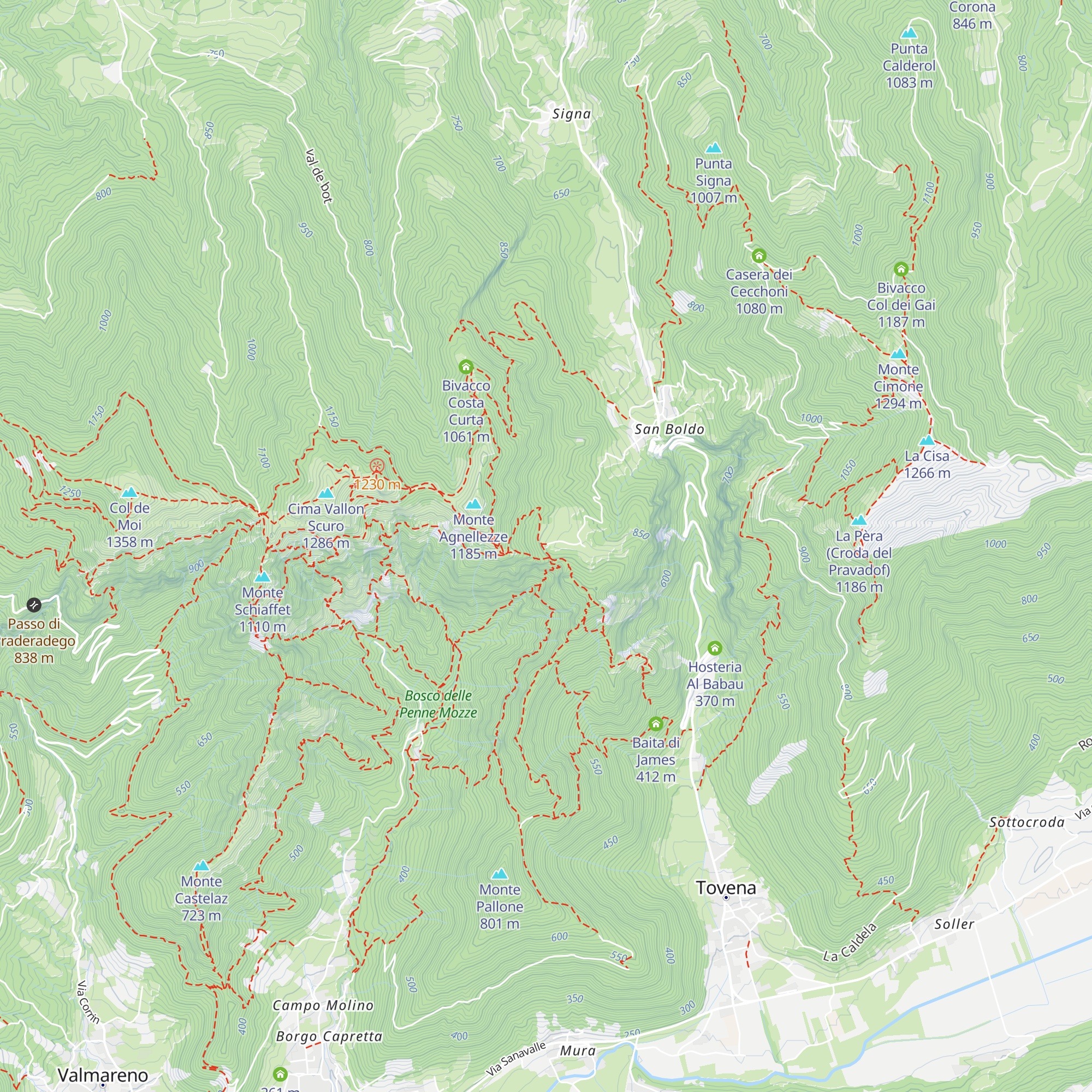 Casera Favalessa map