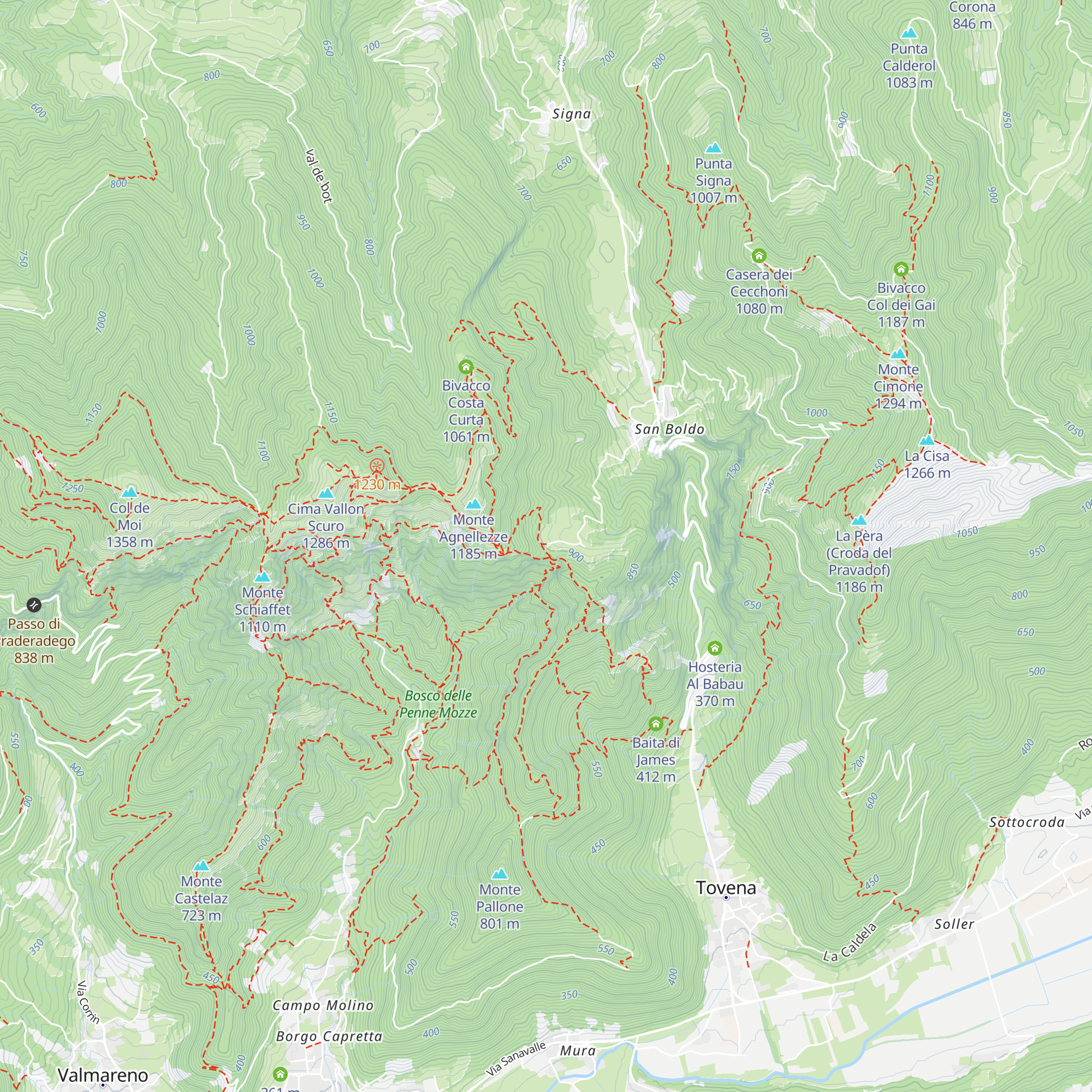 Casera Favalessa map