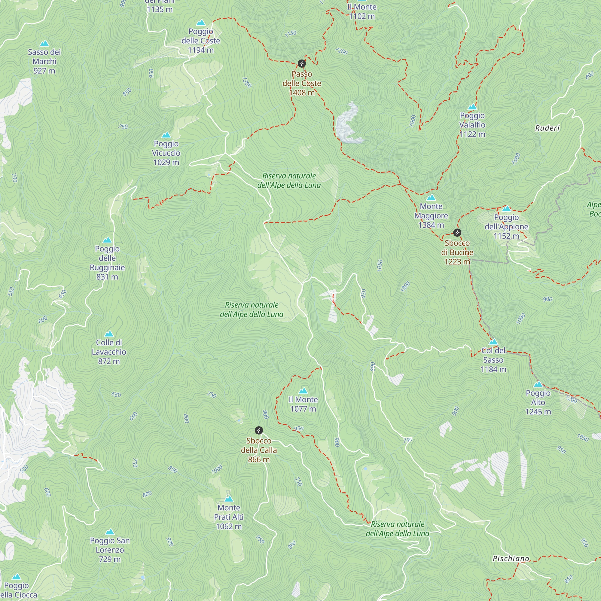Rifugio La Spinella map