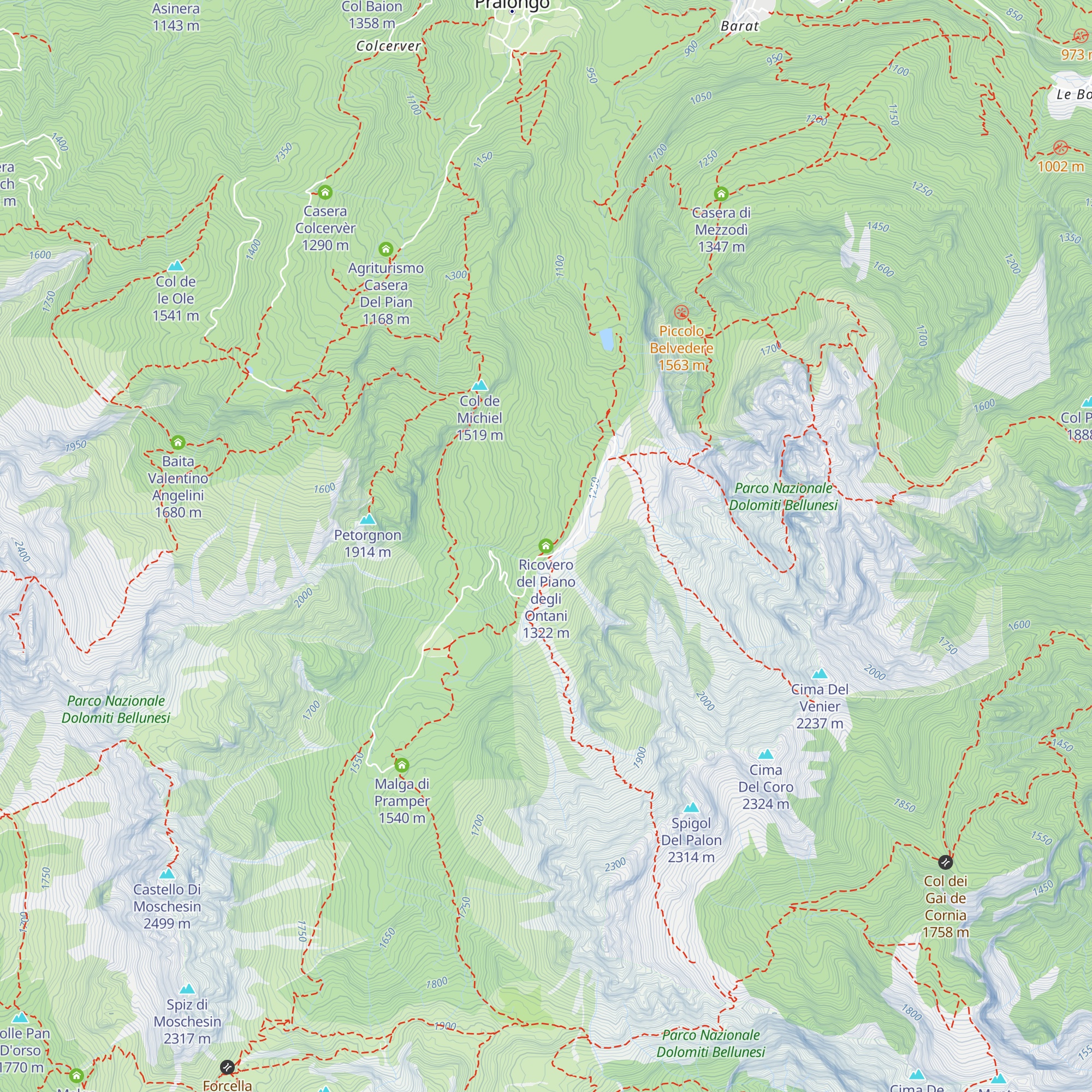 Ricovero del Piano degli Ontani map