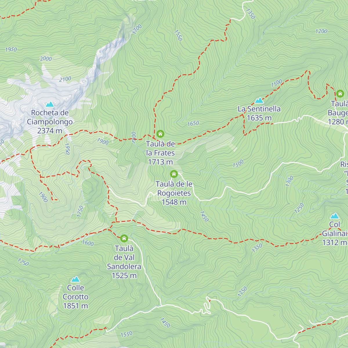 Taulà de le Rogoietes map