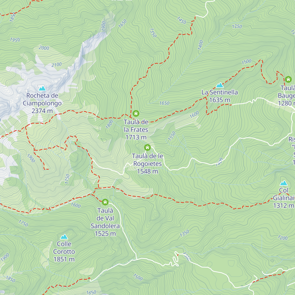 Taulà de le Rogoietes map