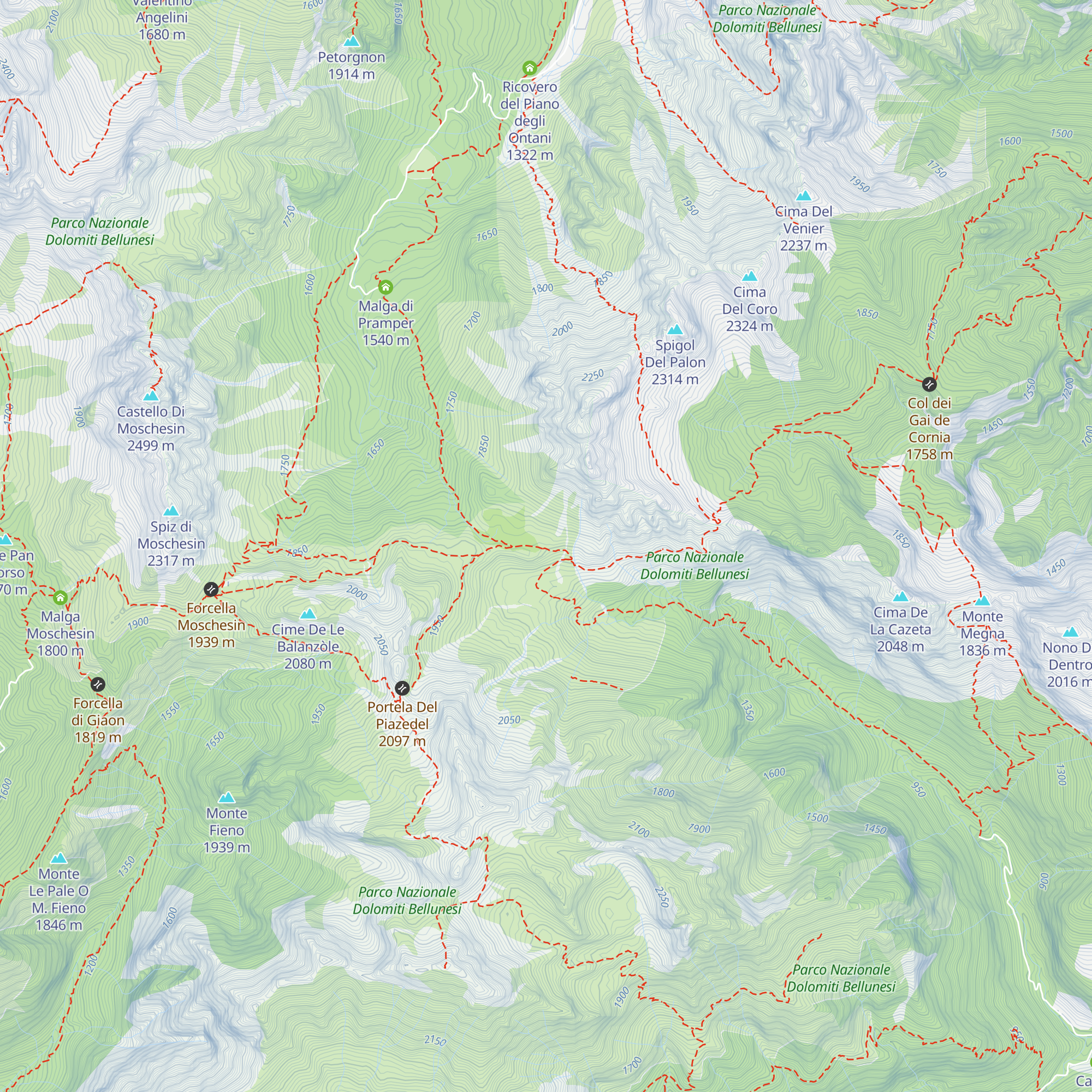 Rifugio Sommariva al Pramperet map