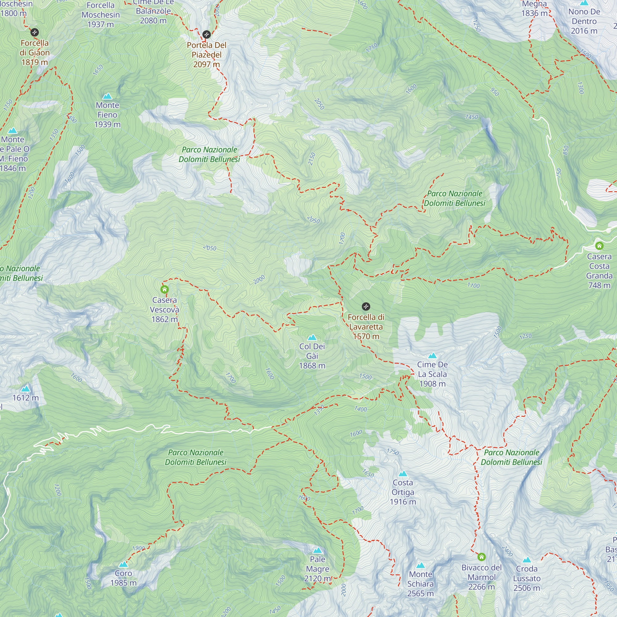 Casera La Varetta map