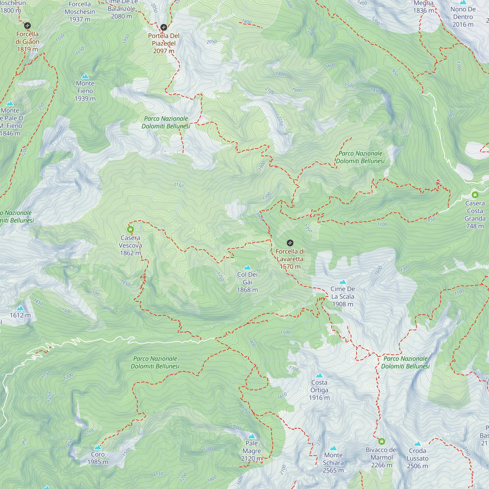 Casera La Varetta map