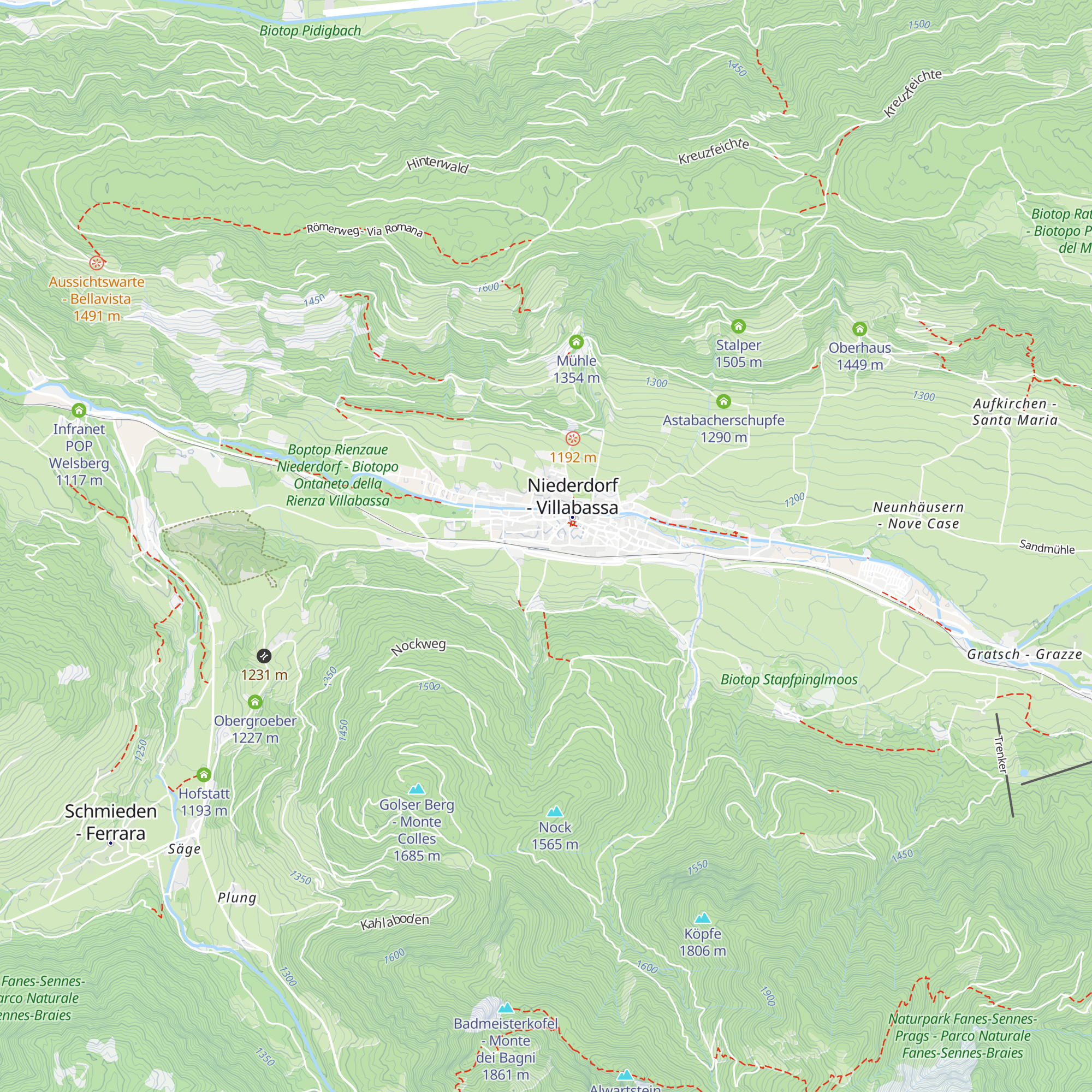 Tourismusbüro Niederdorf - Ufficio Turistico di Villabassa map