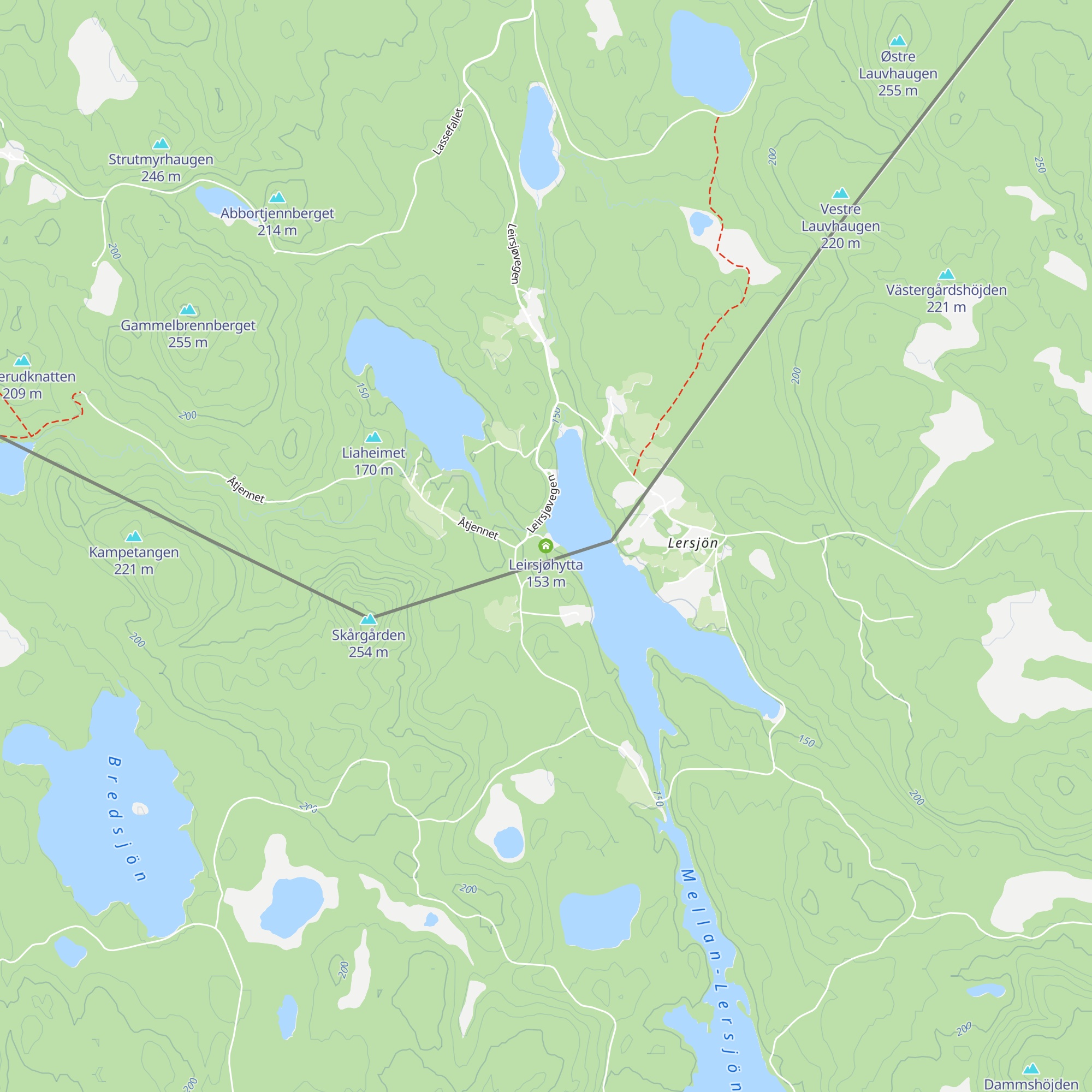 Leirsjøhytta map