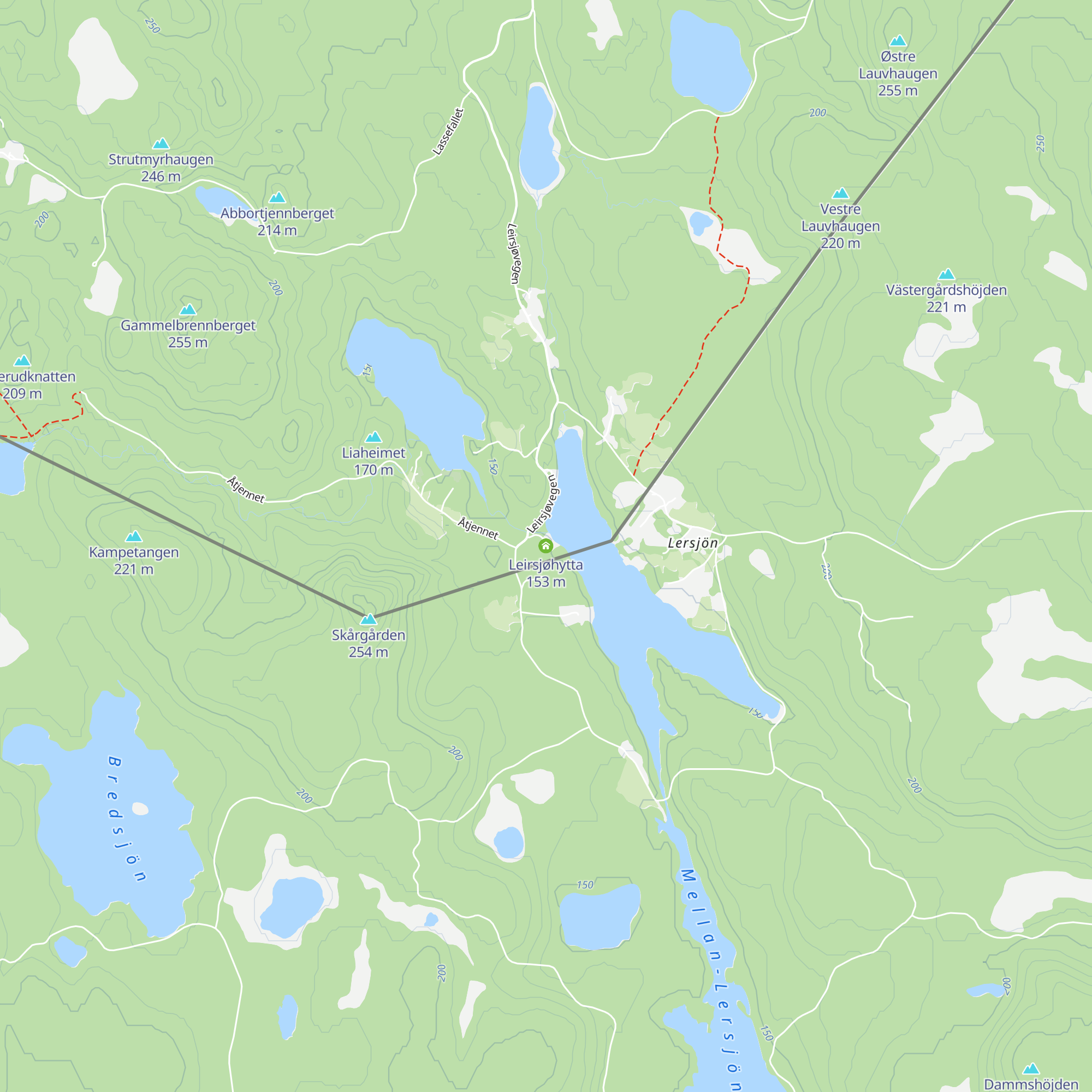 Leirsjøhytta map