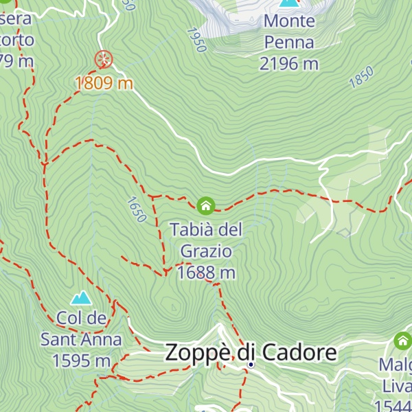 Map of Tabià del Grazio