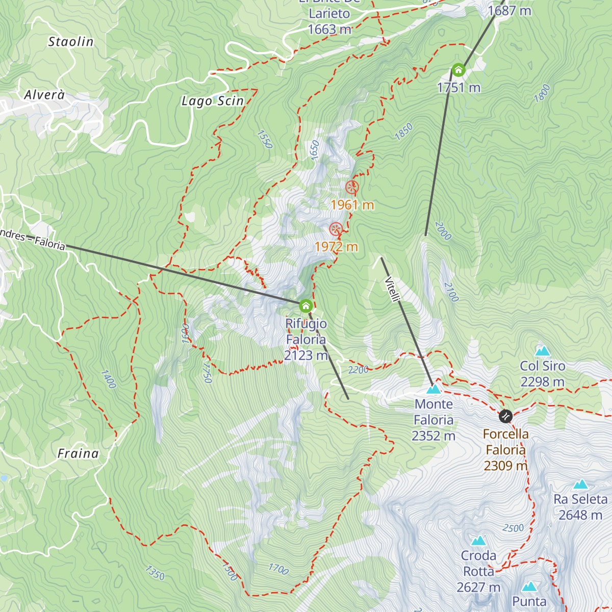 Rifugio Faloria map