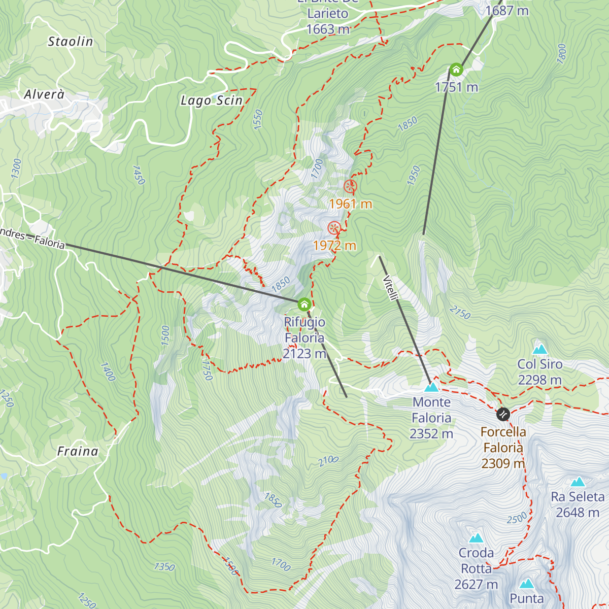 Rifugio Faloria map