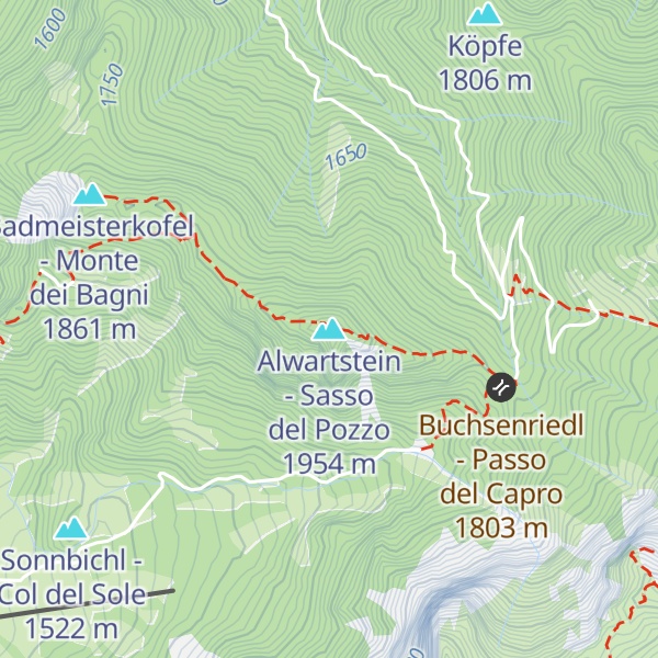 Map of Alwartstein - Sasso del Pozzo