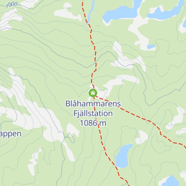 Map of Blåhammarens Fjällstation