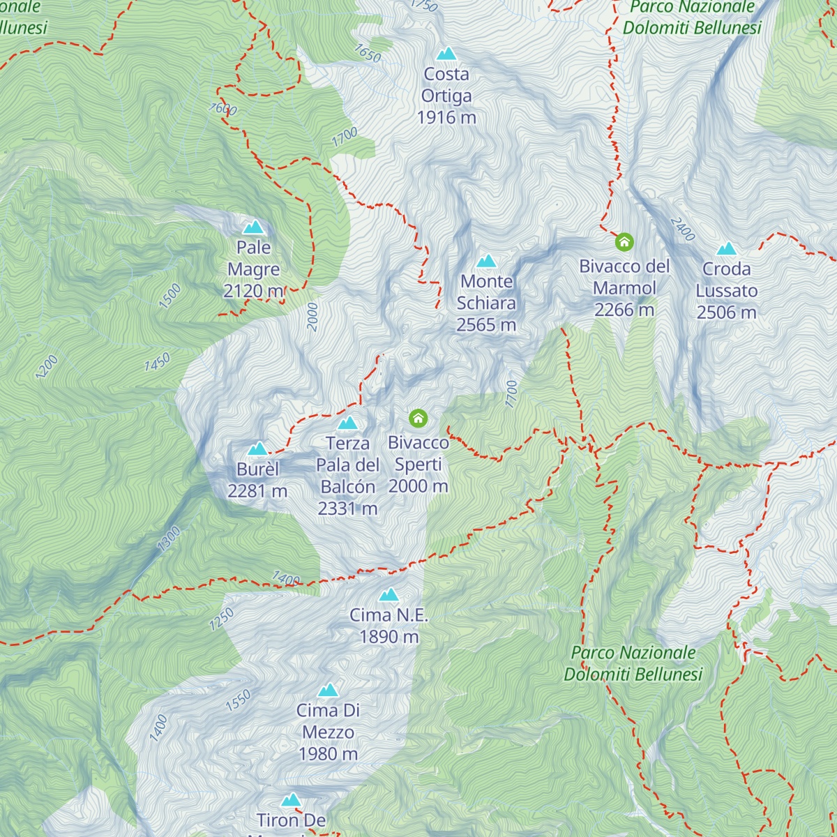 Bivacco Sperti map