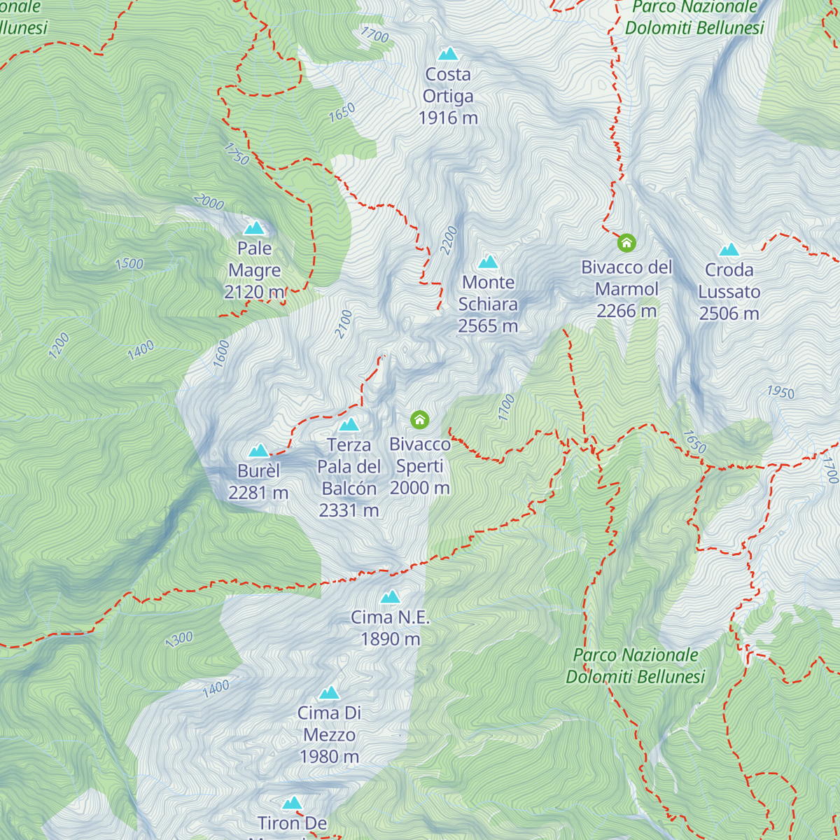 Bivacco Sperti map