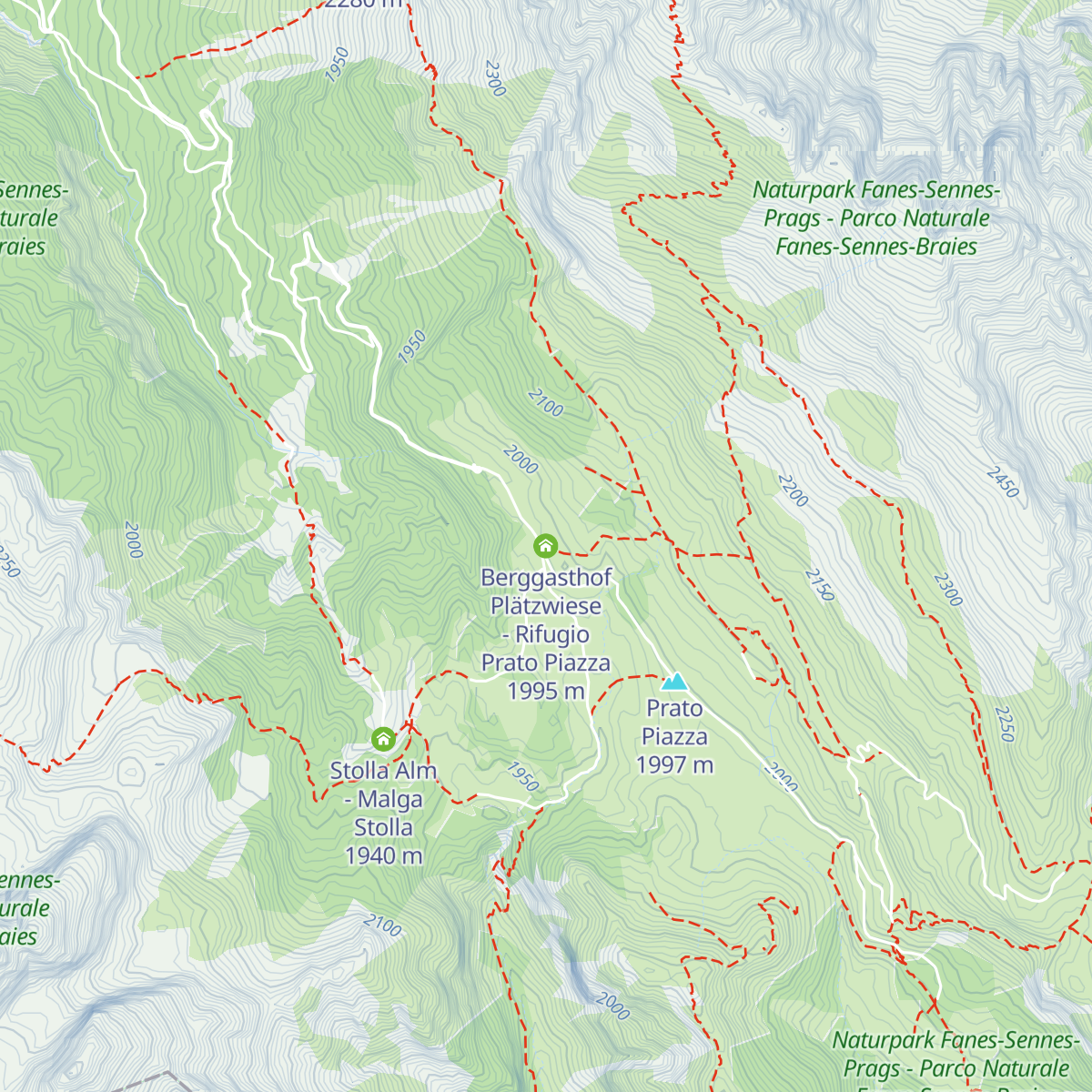 Berggasthof Plätzwiese - Rifugio Prato Piazza map