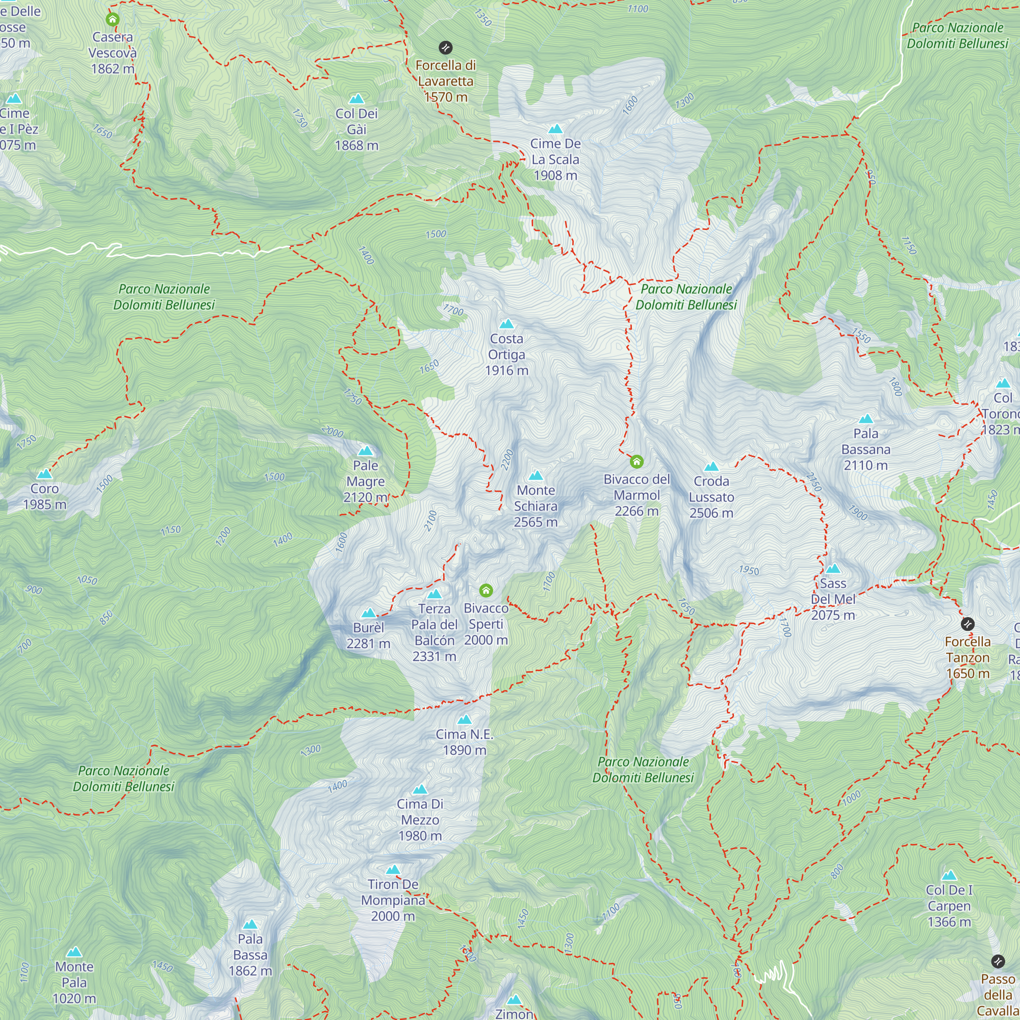 Bivacco Ugo Dalla Bernardina map