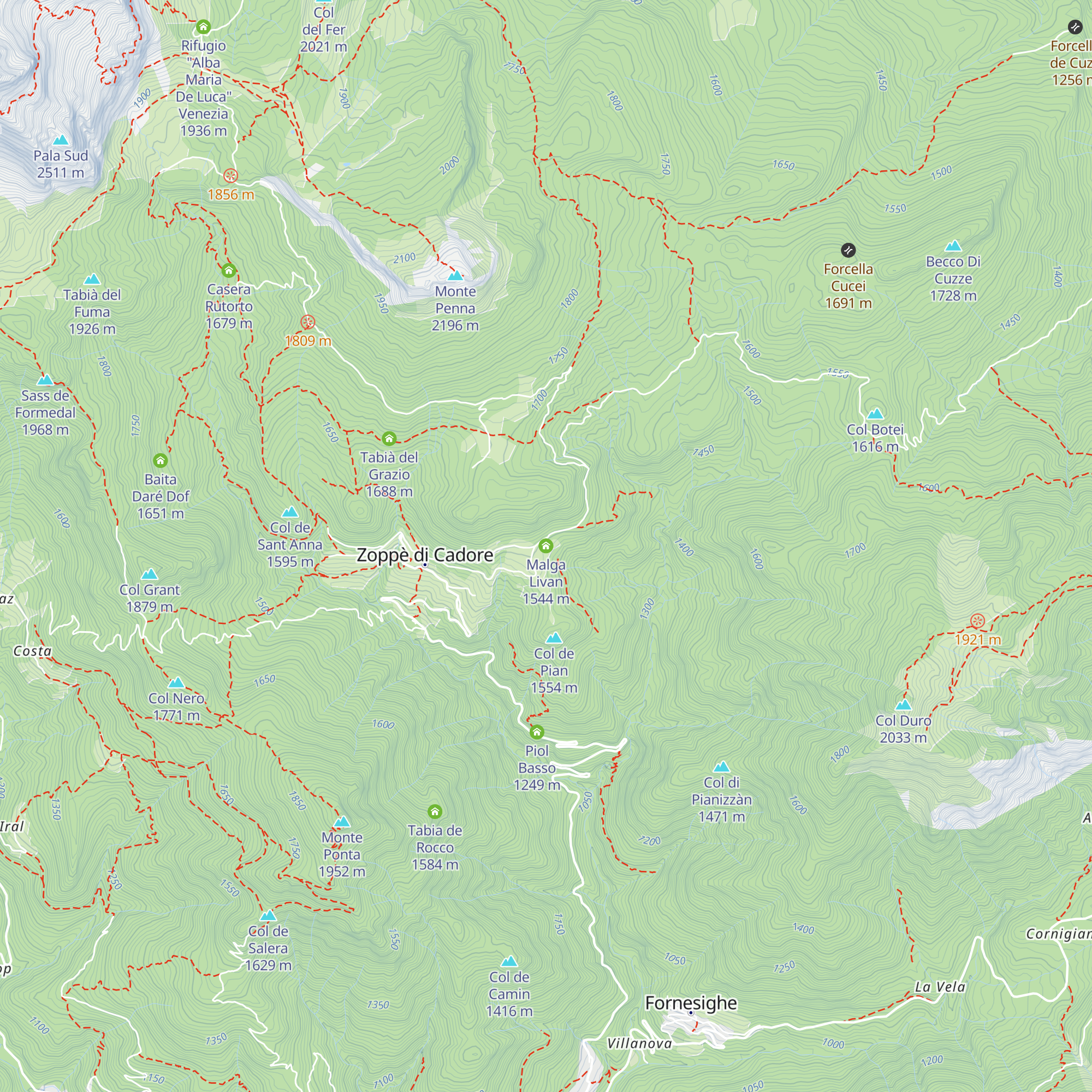 Malga Livan map