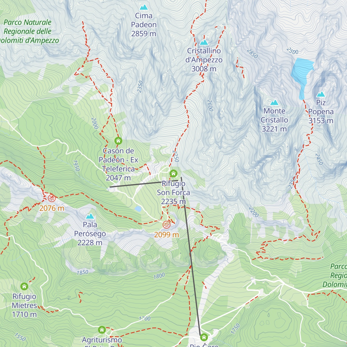 Rifugio Son Forca map
