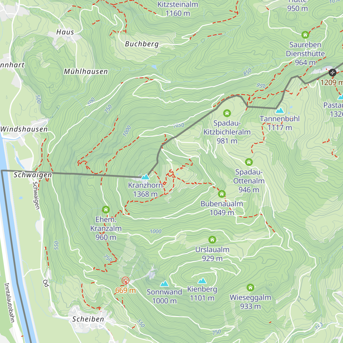 Kranzhorn Schutzhütte map