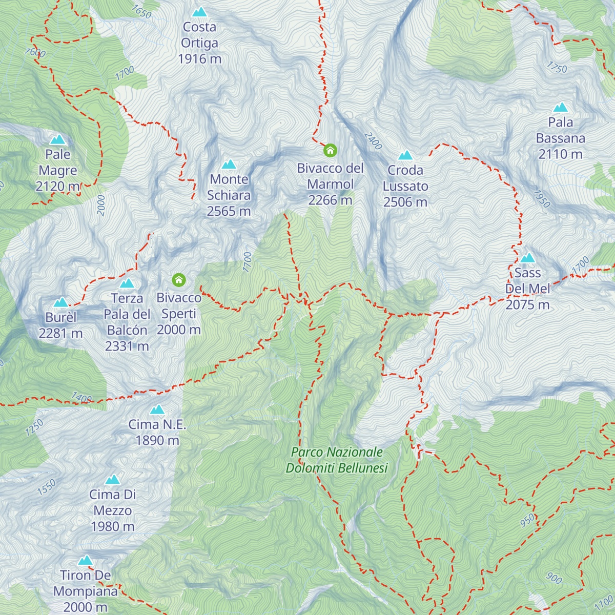 Rifugio 7° Alpini map