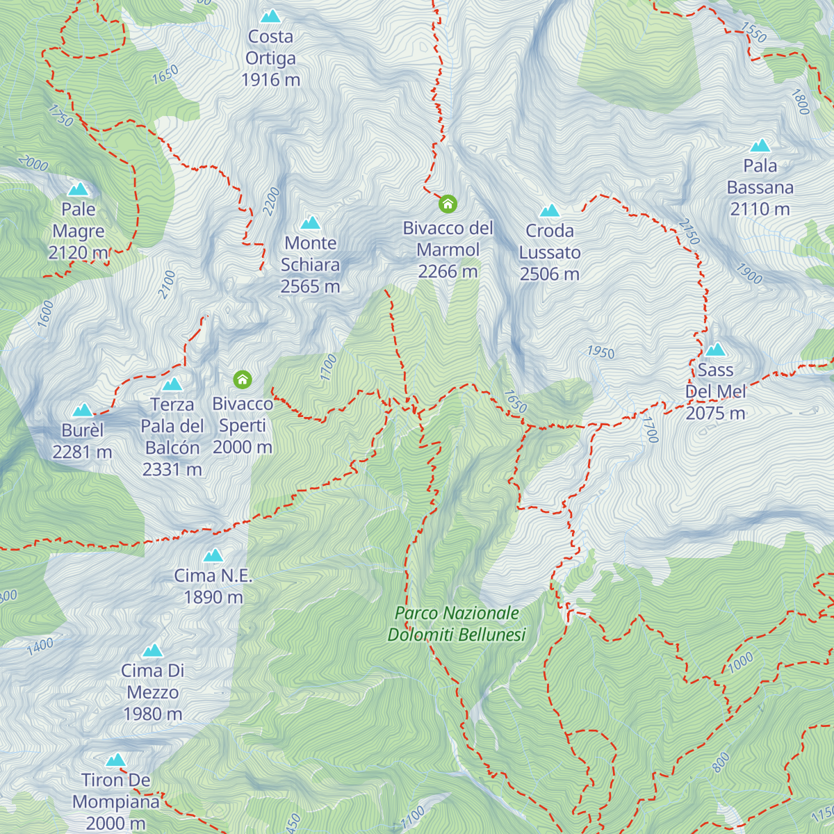 Rifugio 7° Alpini map