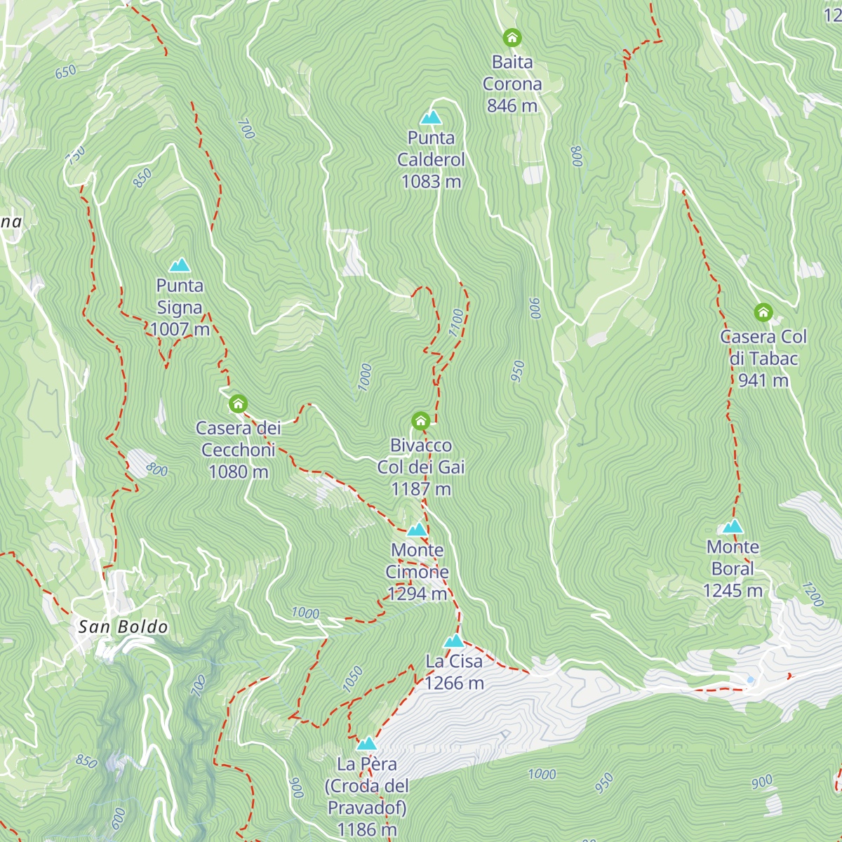 Bivacco Col dei Gai map