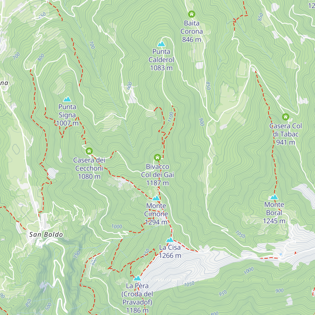 Bivacco Col dei Gai map