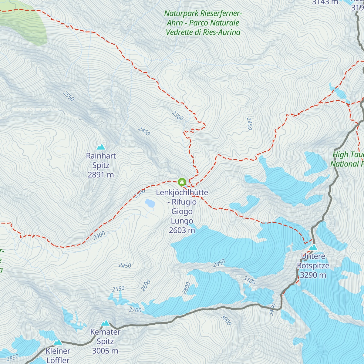 Lenkjöchlhütte - Rifugio Giogo Lungo map