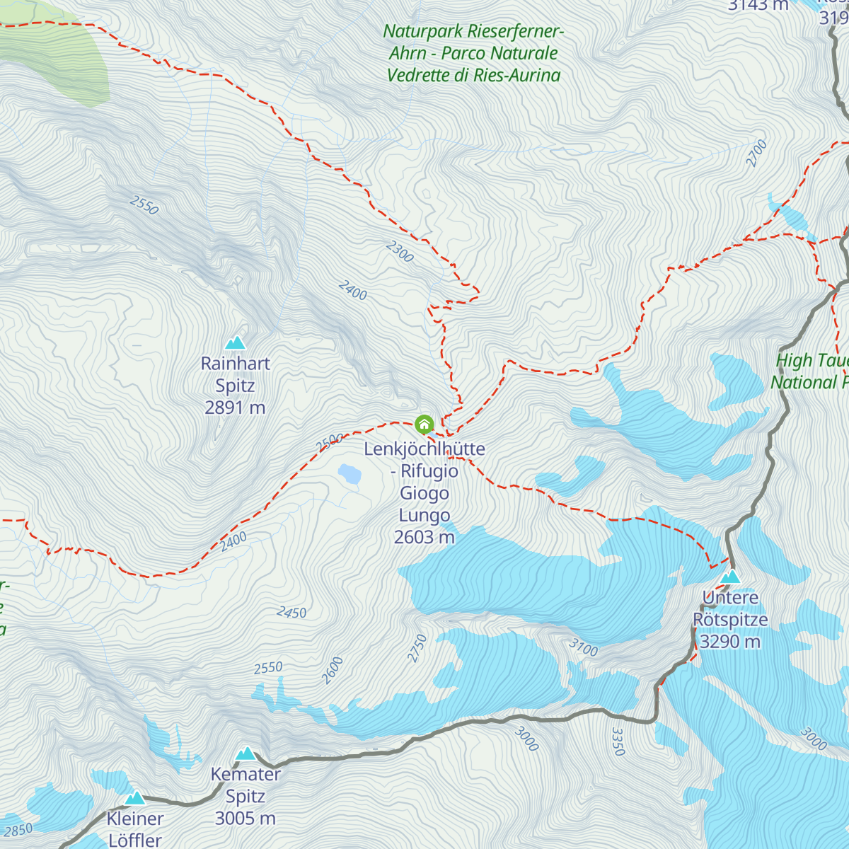 Lenkjöchlhütte - Rifugio Giogo Lungo map