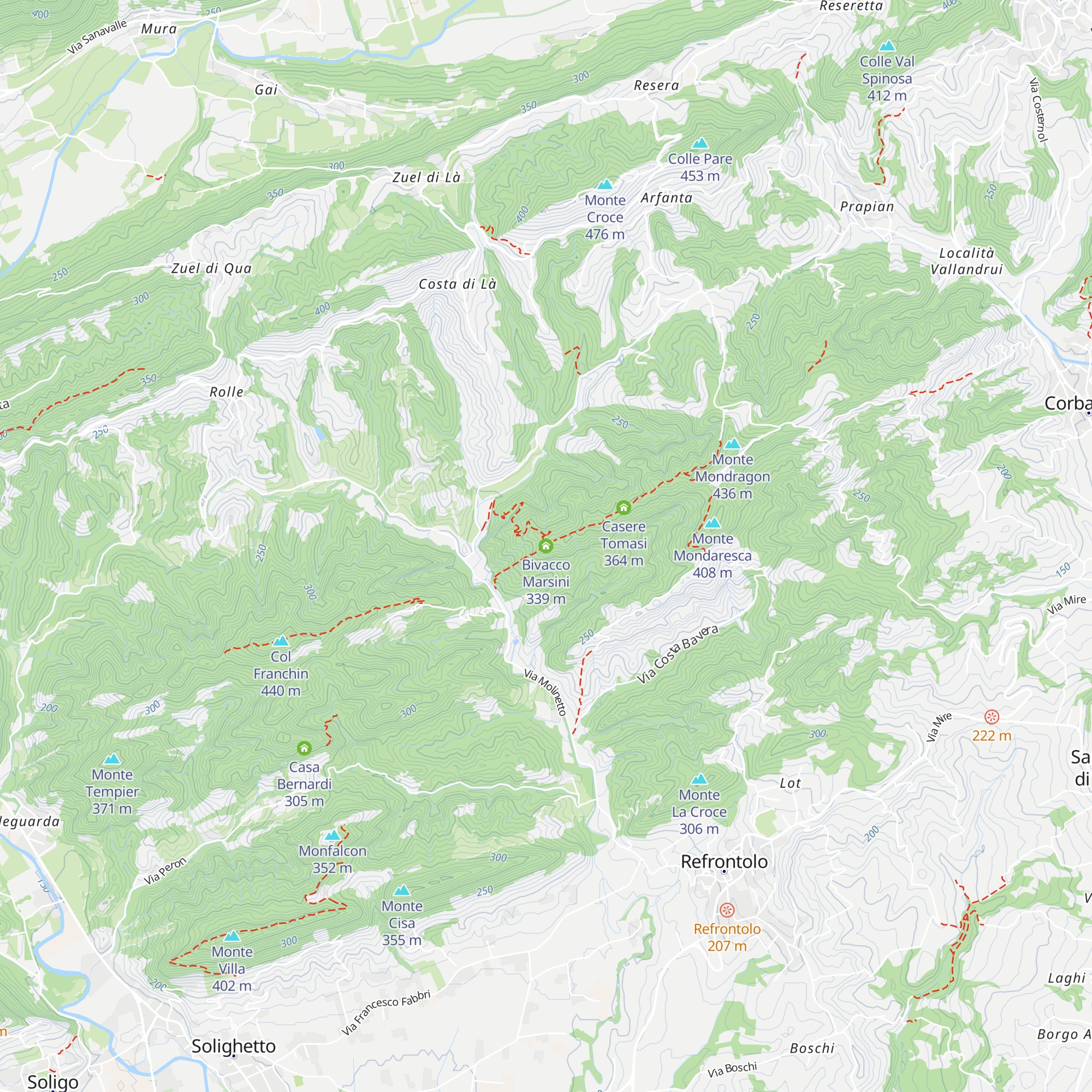 Bivacco Marsini map