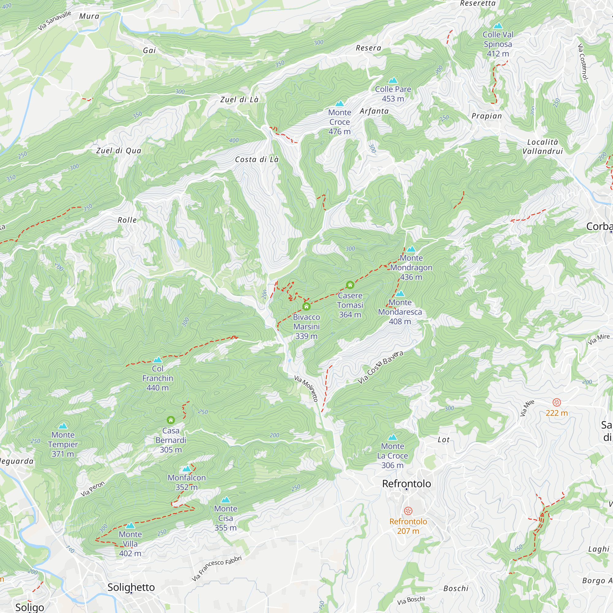 Bivacco Marsini map