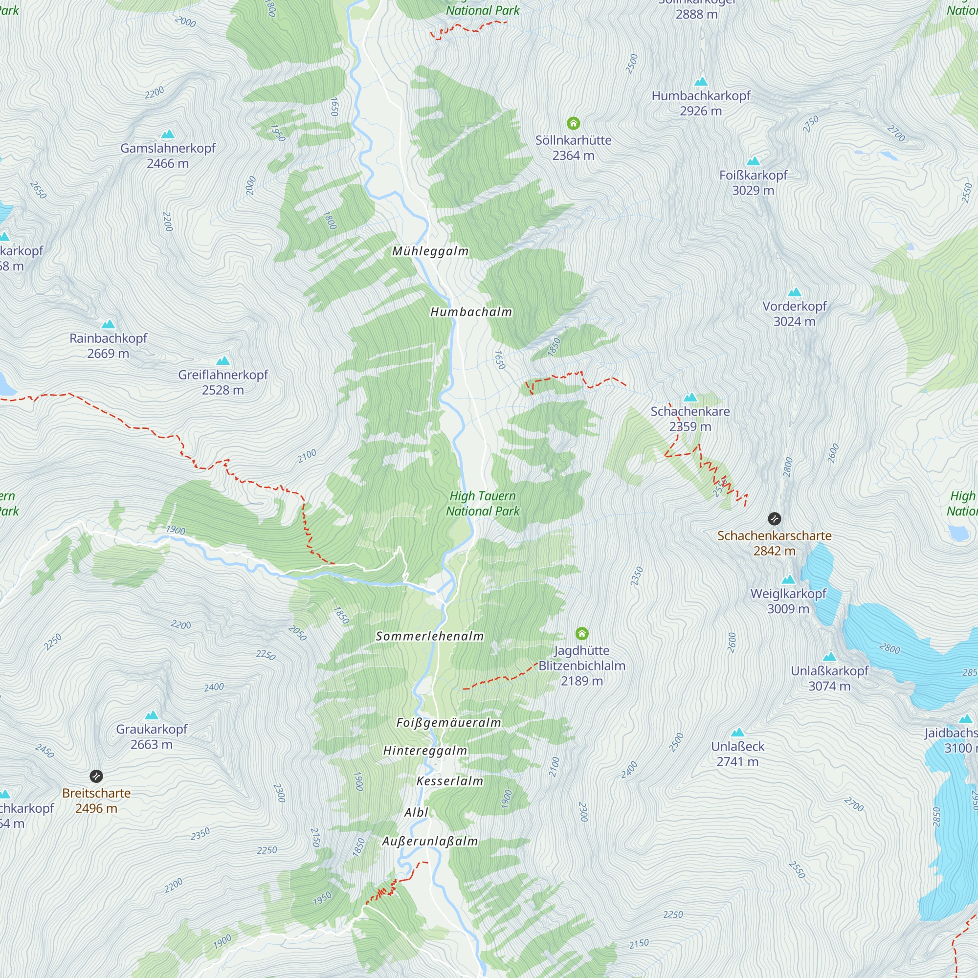 Innerschachenalm map